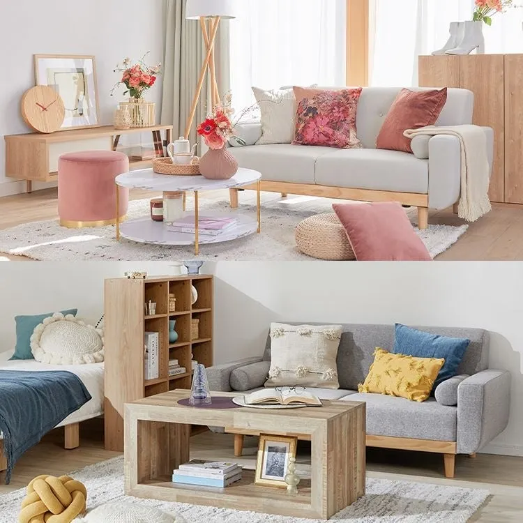 2つのリビングルームのインテリア写真