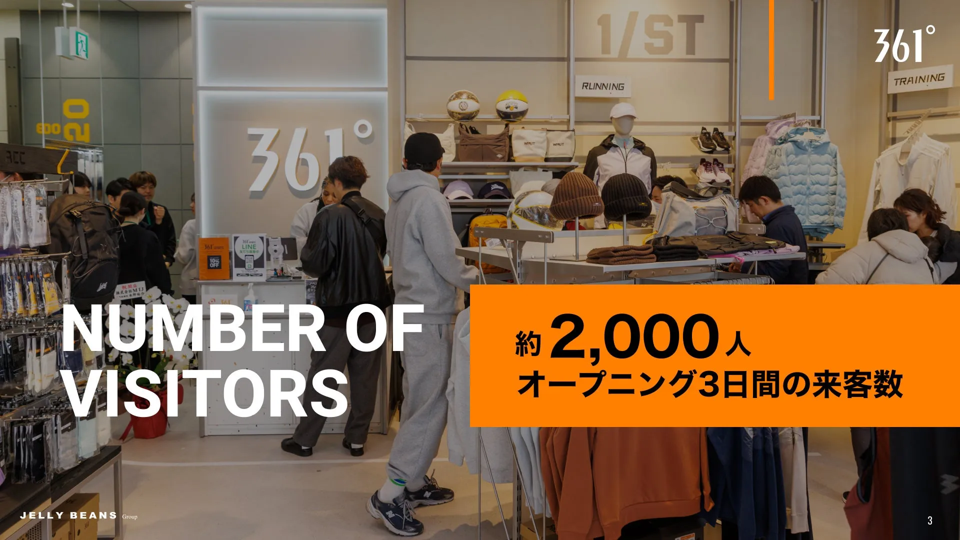 オープニングイベントでの来客数を伝える画像