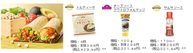 トルティーヤ、ソースの写真