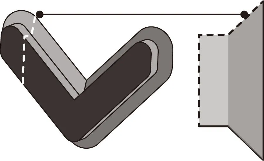 2つの異なる形状の図形が、線と点で接続されているイラストです。