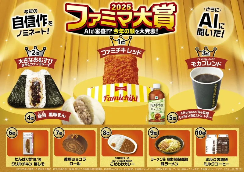 【AIが予測！】ファミマ大賞2025、頂点は「ファミチキレッド」！驚きの全入賞商品