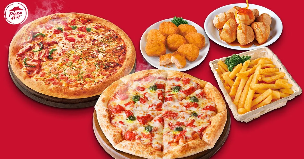 ピザとサイドメニューの画像