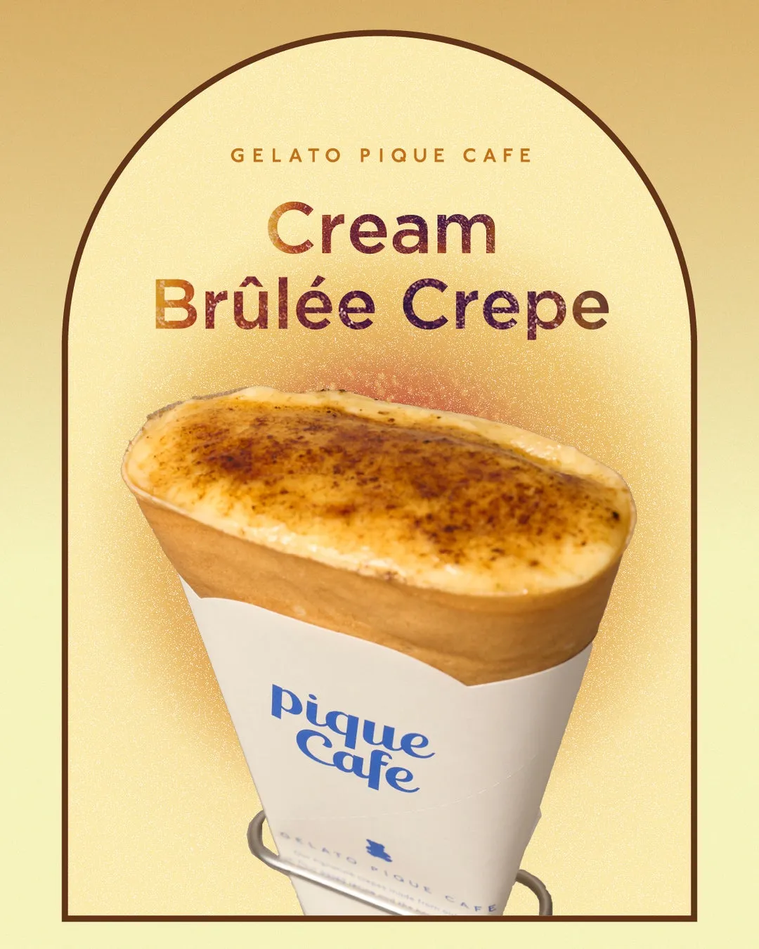 GELATO PIQUE CAFE Cream Brûlée Crepe pique Cafe