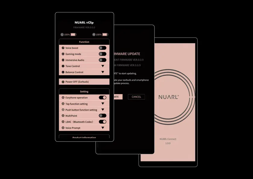 NUARLのイヤホンアプリのスクリーンショット