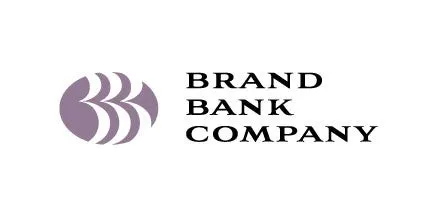 ブランドバンクカンパニーのロゴです。紫と白のデザインで、テキストとシンボルが含まれています。