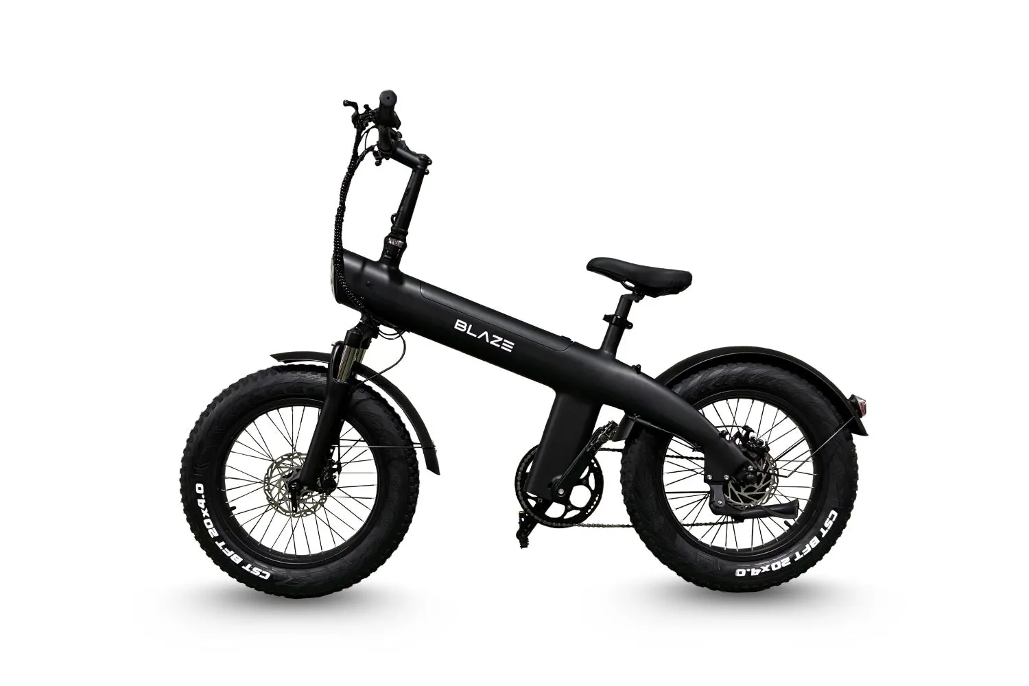 黒い電動自転車の全体像