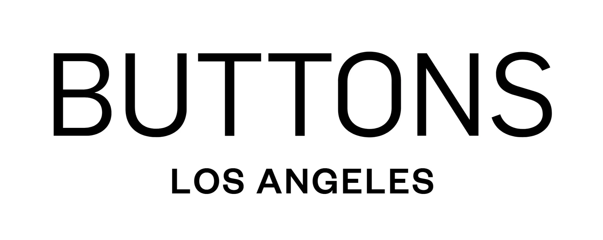 白地に黒字で「BUTTONS LOS ANGELES」と書かれたロゴ画像。