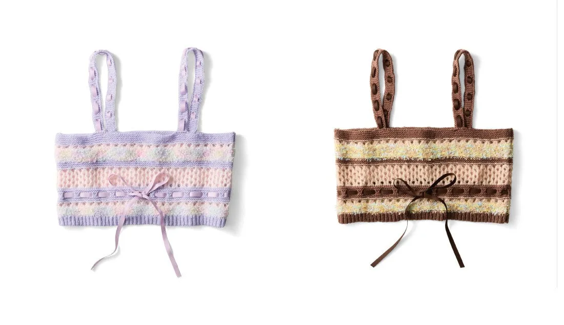 2色のニットタンクトップの画像