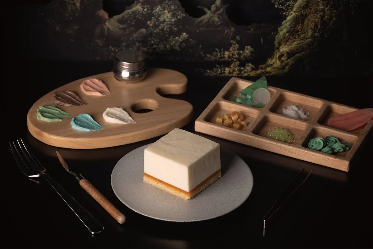 絵の具のパレットに見立てたデザート