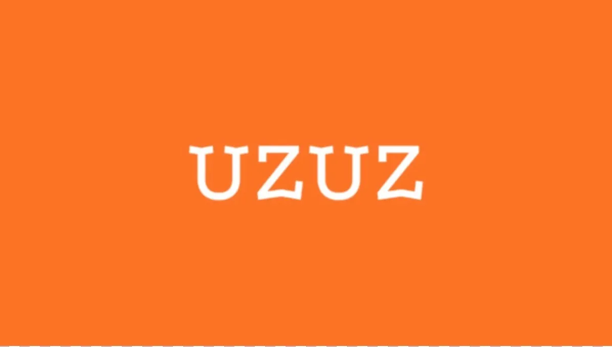 オレンジ色の背景に白い文字で「UZUZ」と書かれた画像。