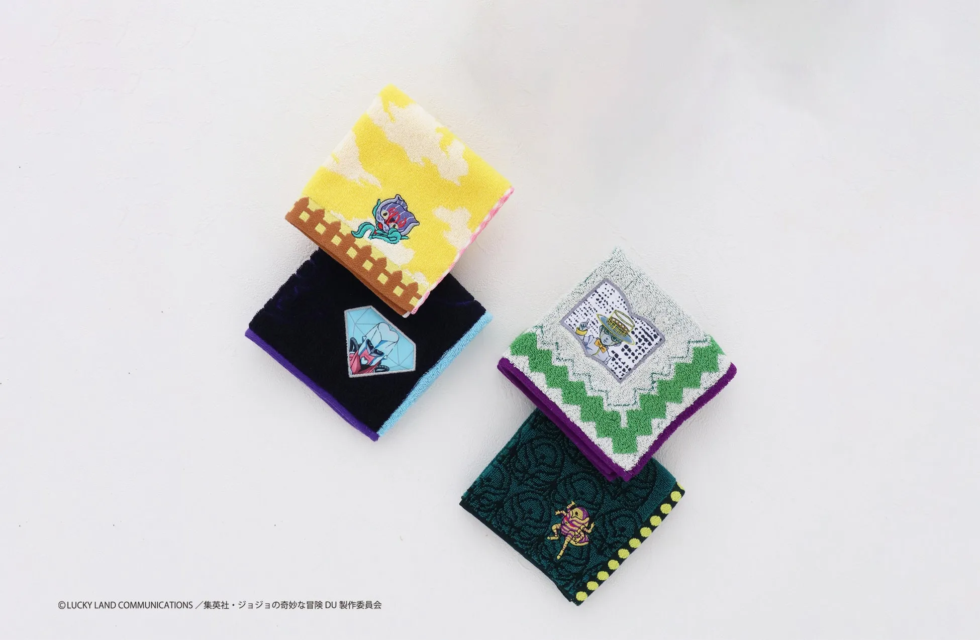 4枚のジョジョモチーフハンカチ