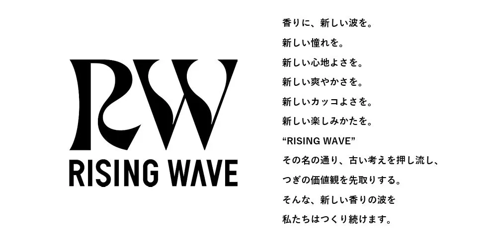 RISING WAVEロゴとコンセプト文