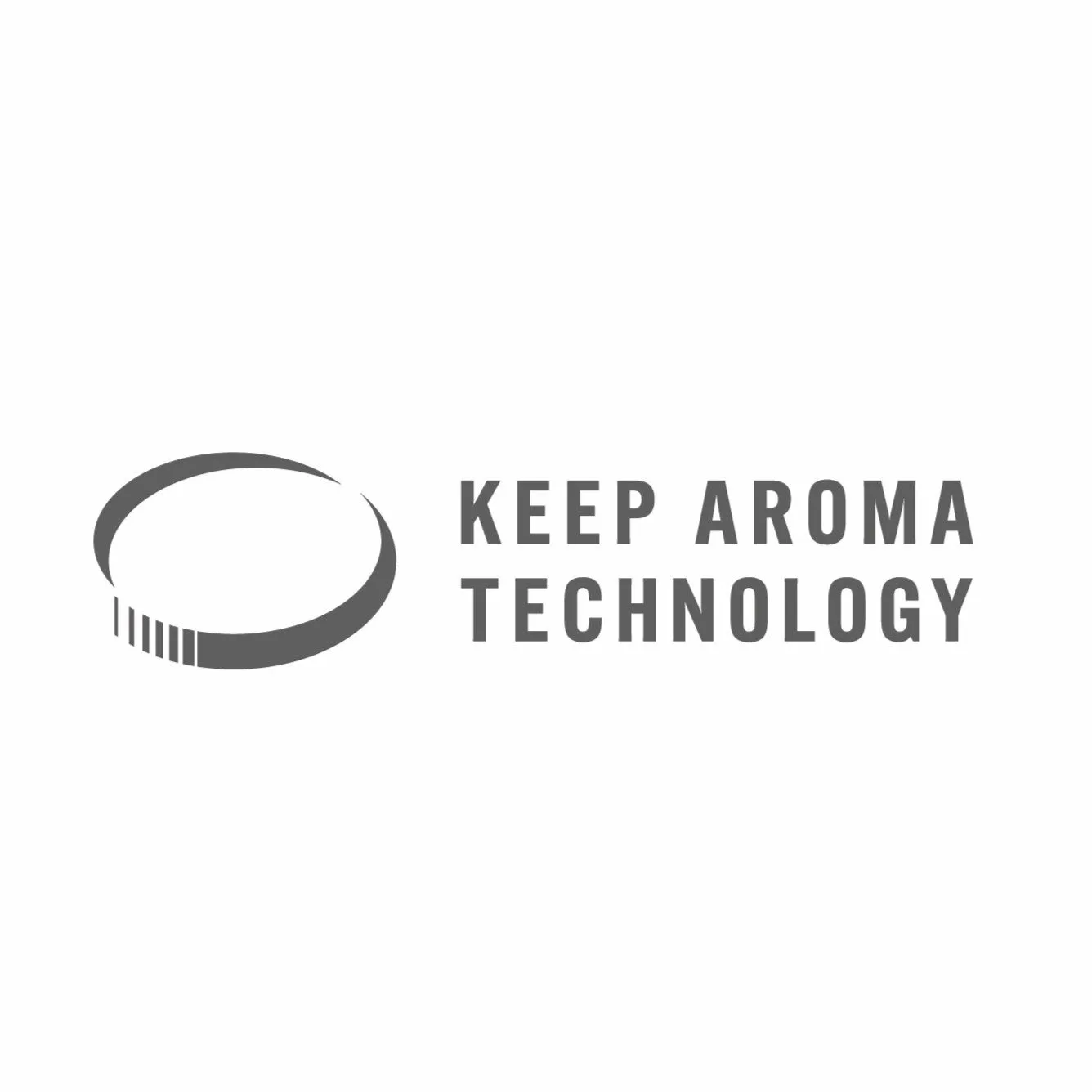 ロゴマーク。円弧と縦線で構成された図形と、その右側に「KEEP AROMA TECHNOLOGY」の文字が配置されている。