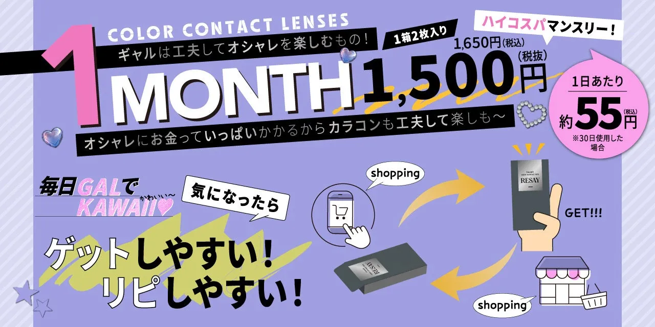 ハイコスパマンスリー!1箱2枚入り1,650円(税込) 1日あたり約55円