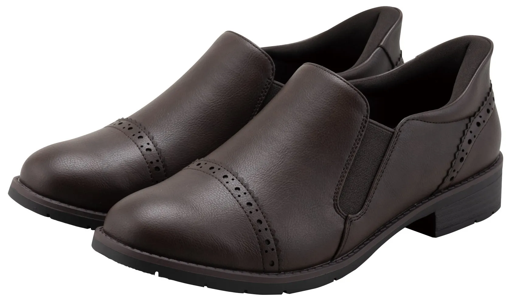 茶色の革靴のクローズアップ写真(ST-801のブラウン)