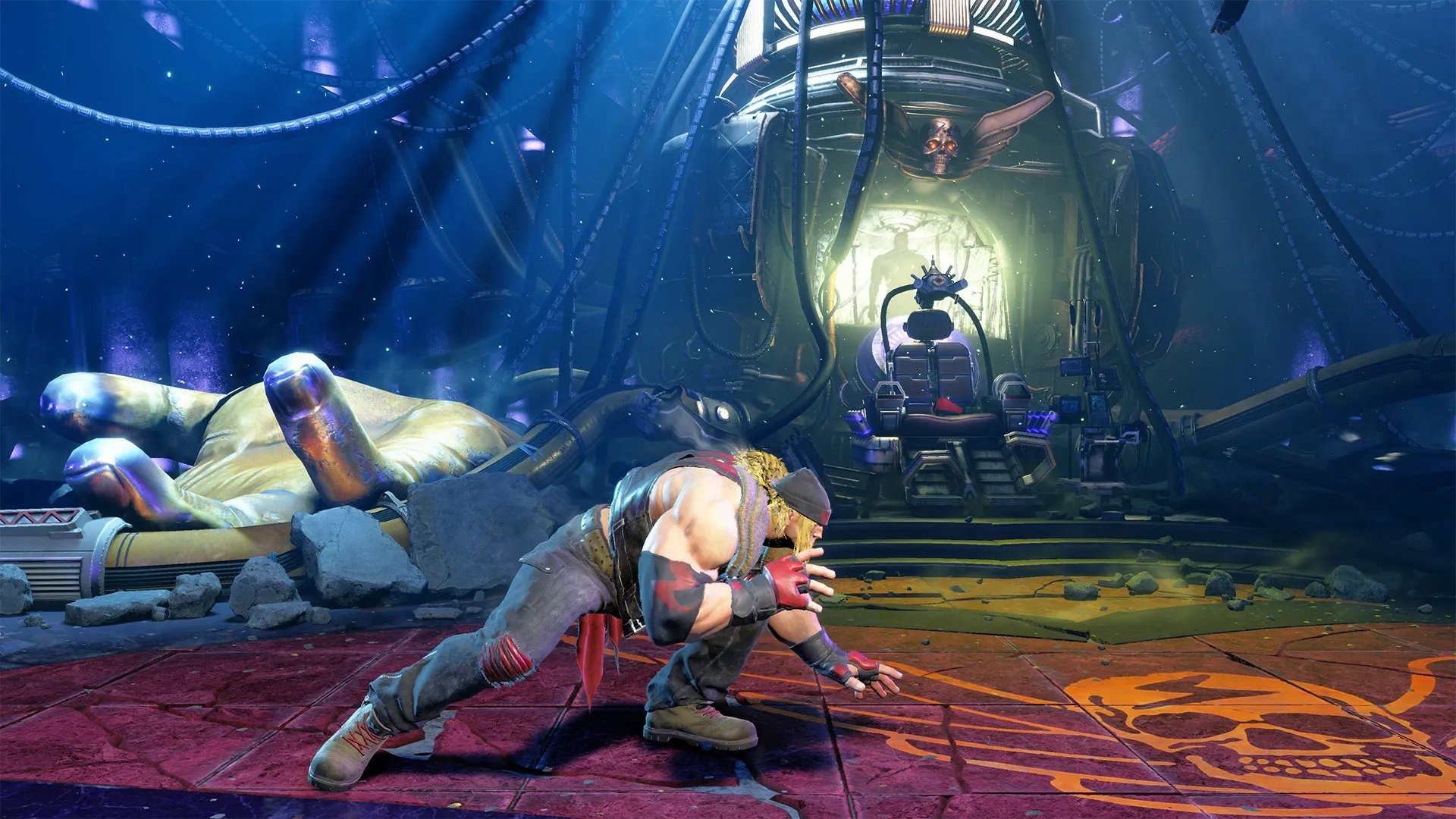 ストリートファイターVのシーン。キャラクターが身構えている様子