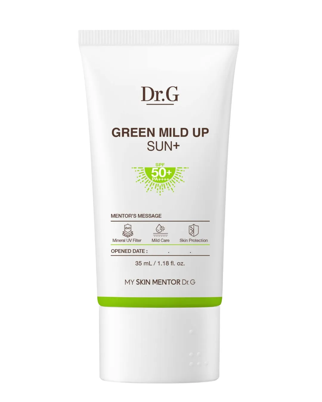 Dr.GのGREEN MILD UP SUN+の日焼け止めチューブの画像