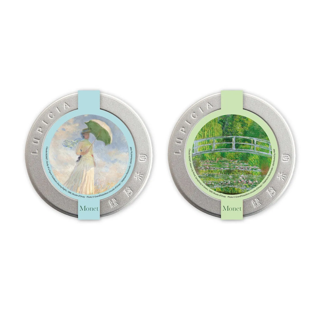 モネの絵画が描かれた2つのコイン状の物体