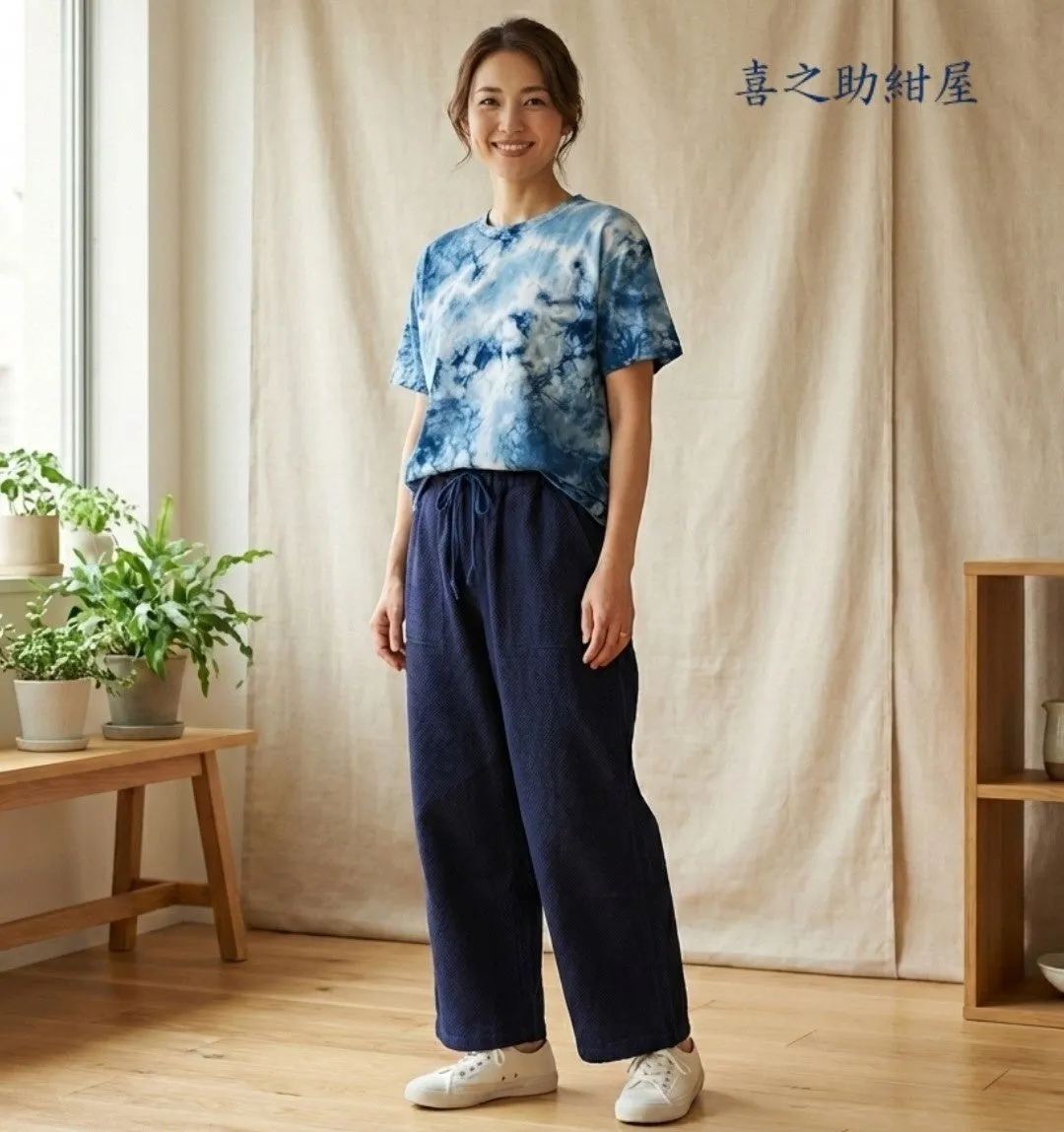 喜之助紺屋の藍染めTシャツとパンツ