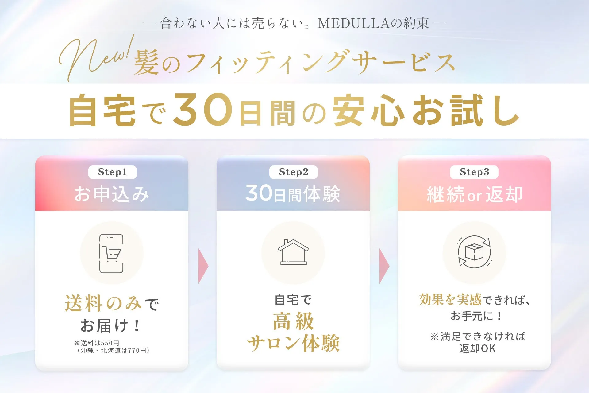 MEDULLAの髪のフィッティングサービスの30日間お試しキャンペーンの広告画像