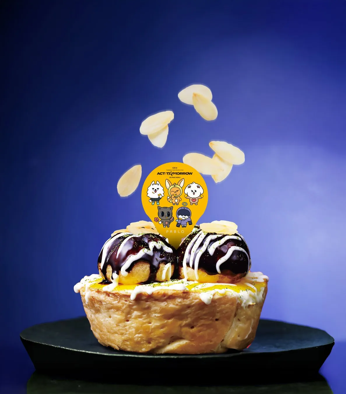 たこ焼きチーズタルトとキャラクターピックのイメージ