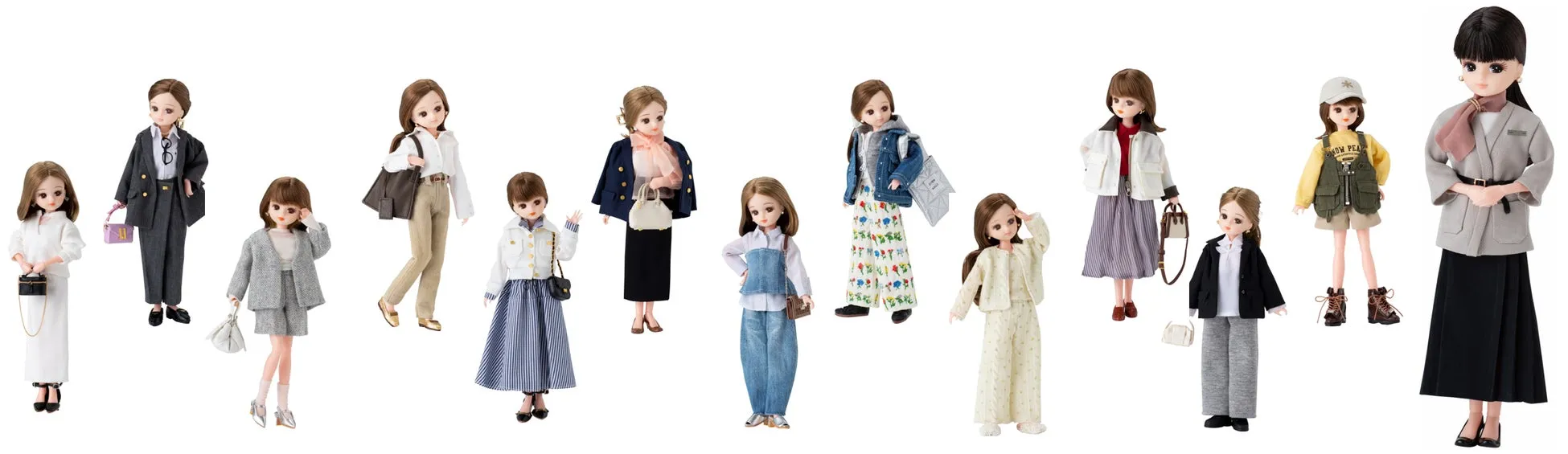 様々なファッションのリカちゃんコレクション