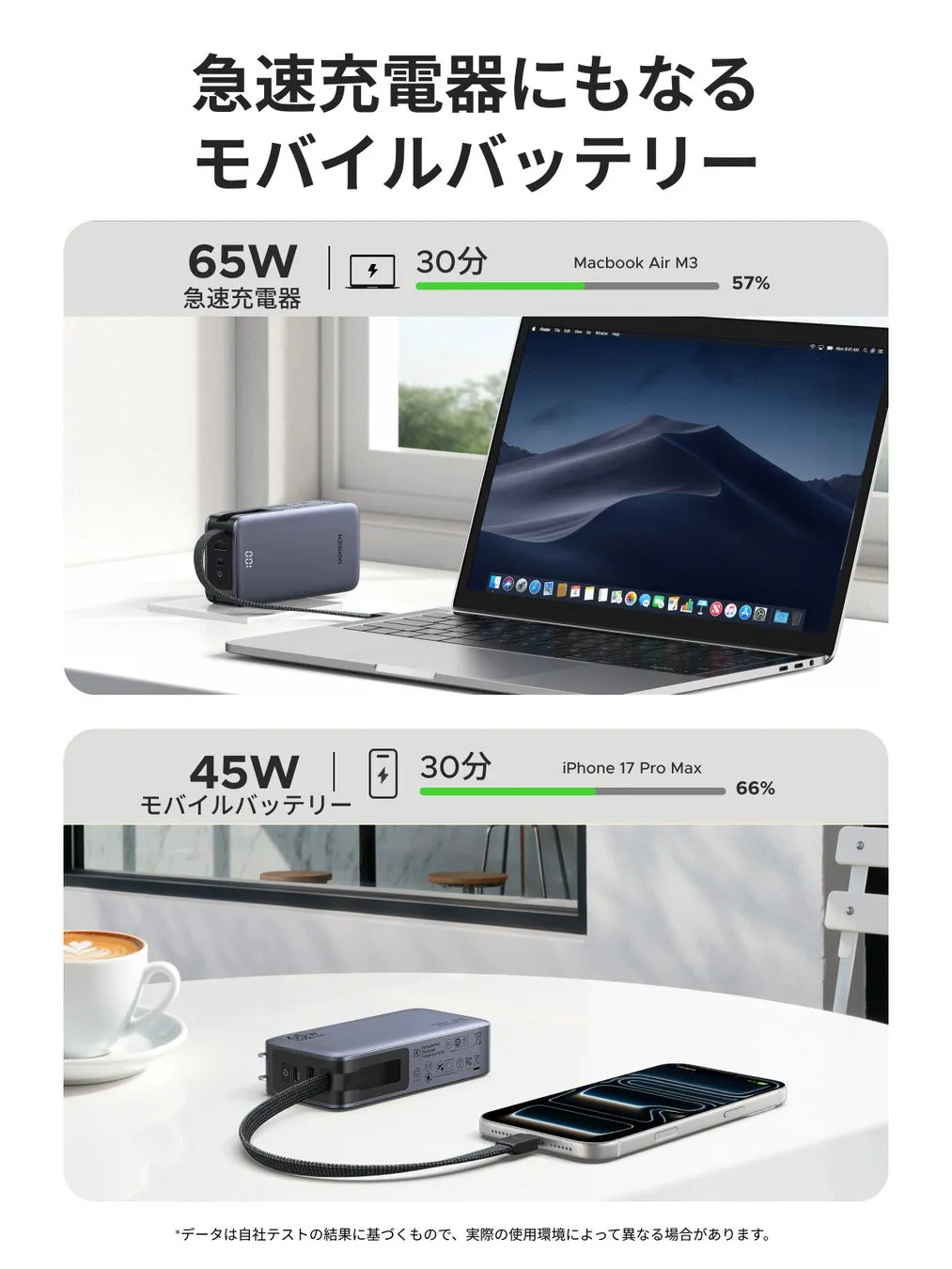 MacbookとiPhoneの充電性能