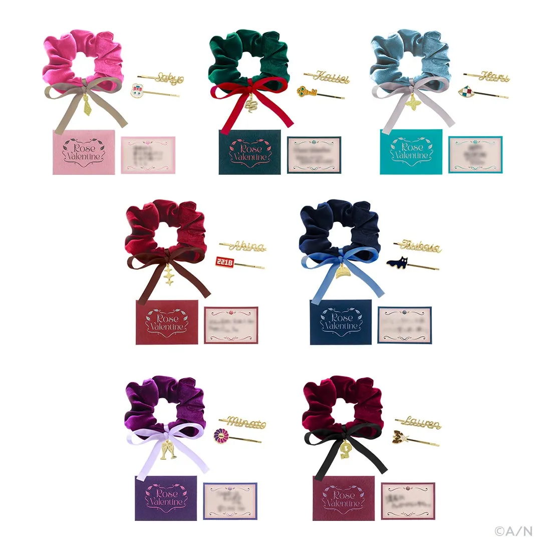 シュシュ、ヘアピン、メッセージカード