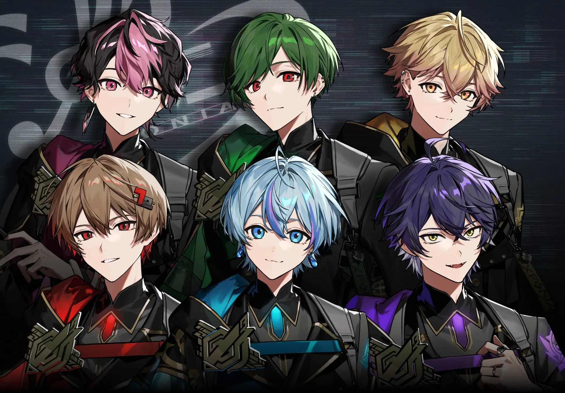 6人の男性キャラクターのイラスト