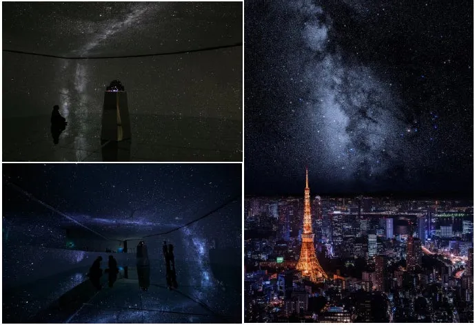 東京タワーと星空のインスタレーション