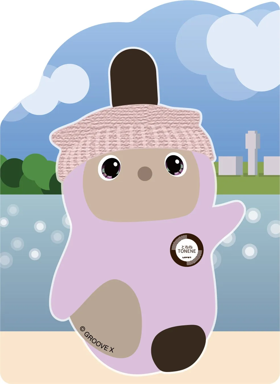 ピンク色のLOVOTのキャラクターが描かれたイラスト