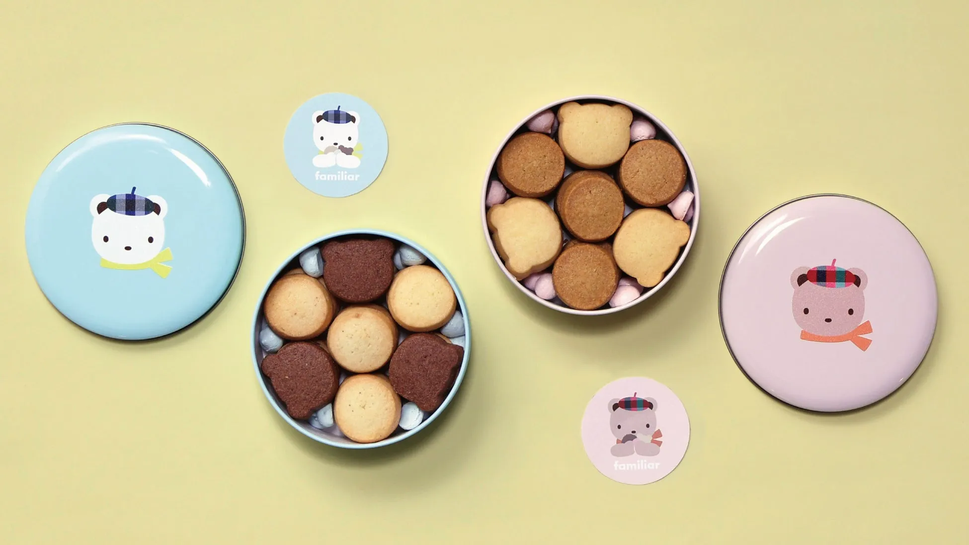 familiar クマのクッキー缶