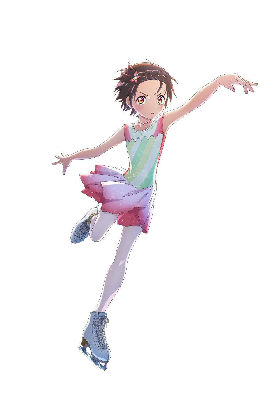 フィギュアスケートの衣装を着た女の子のイラスト