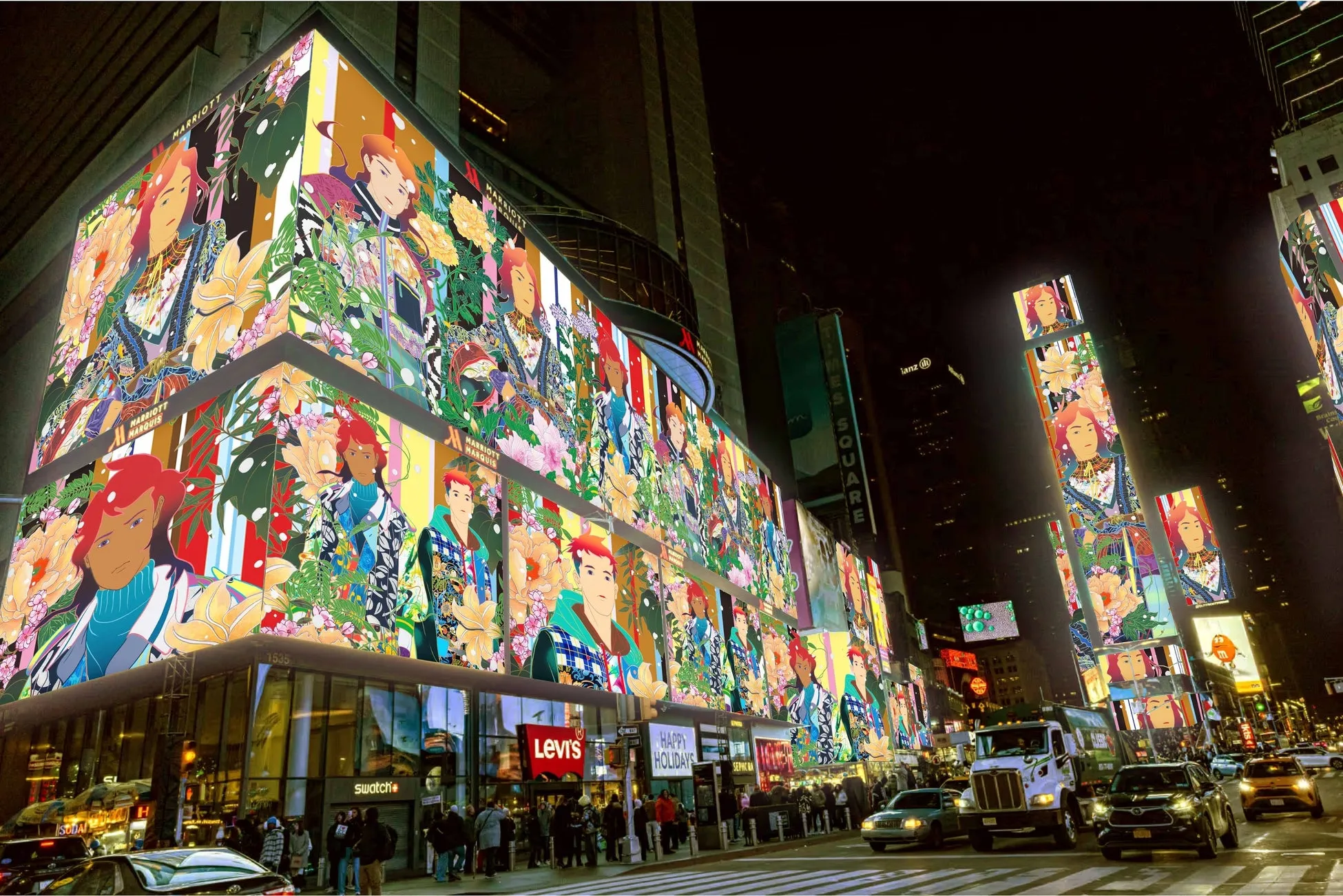 タイムズスクエアの夜景