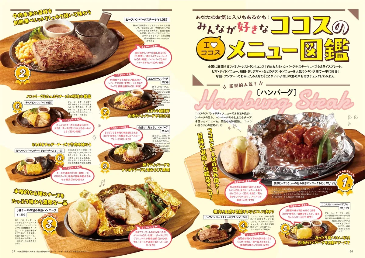 ココスのハンバーグメニュー図鑑