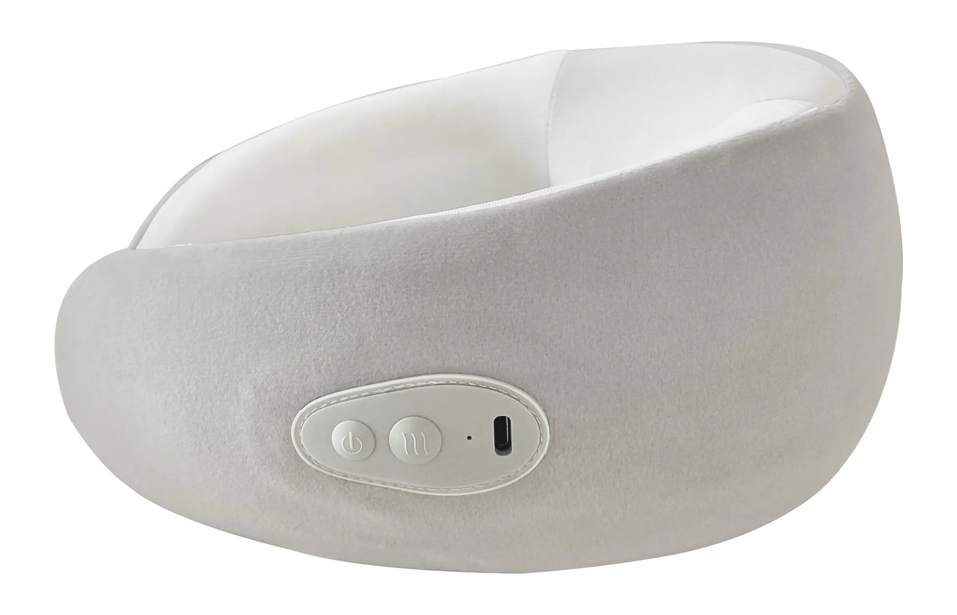 白とグレーのアイマスクのクローズアップ画像