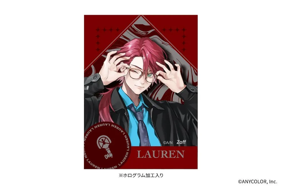 LAURENのイラスト（眼鏡、背景のロゴ）