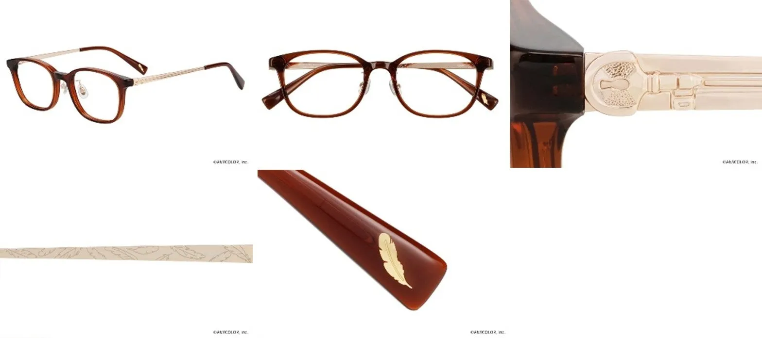 ローレン・イロアスモデルの眼鏡のクローズアップ