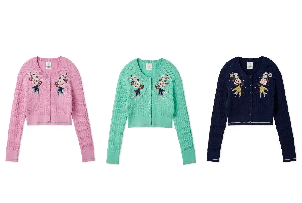 エンブロイダリーカーディガン