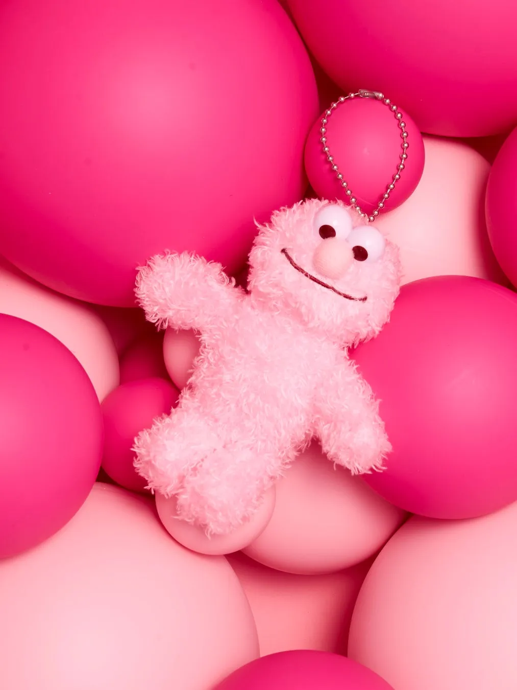 ピンクのエルモぬいぐるみチャーム