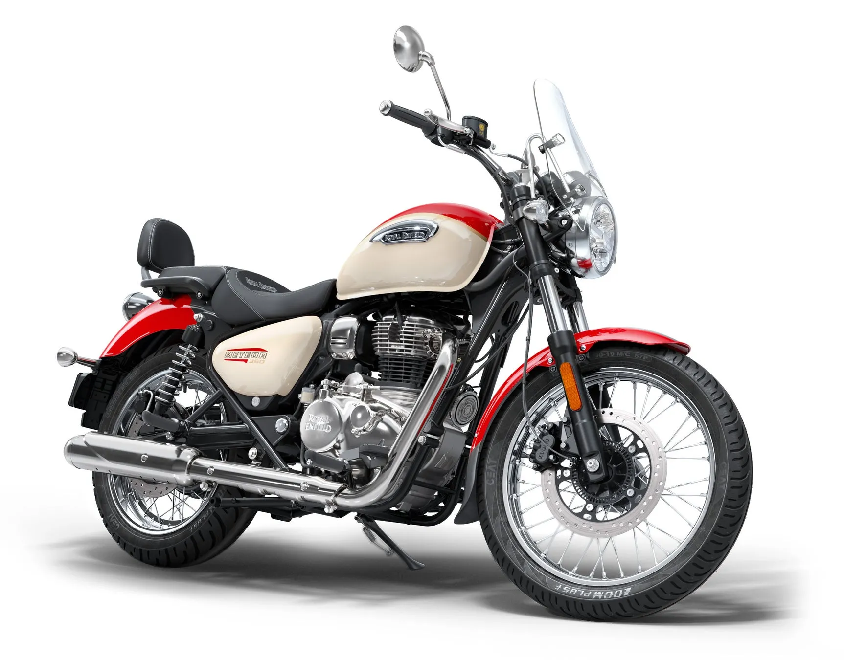 ROYAL ENFIELD METEOR 350 Aurora Red、ウインドシールド付き