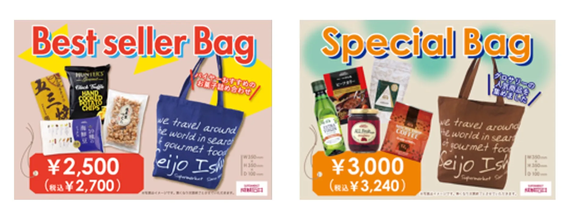 2種類のバッグのプロモーション画像