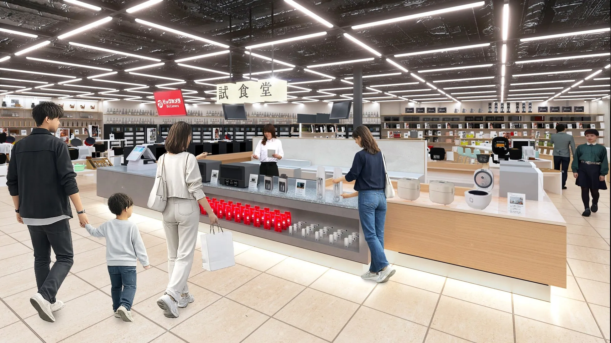 家電量販店の店内の様子（試食堂）