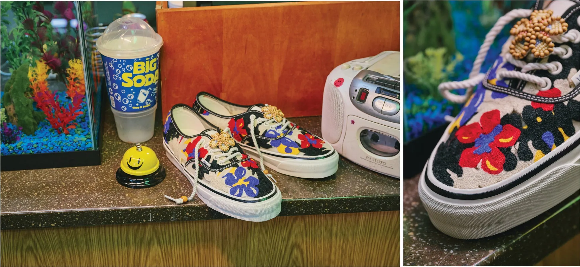 花柄刺繍スニーカーと小物