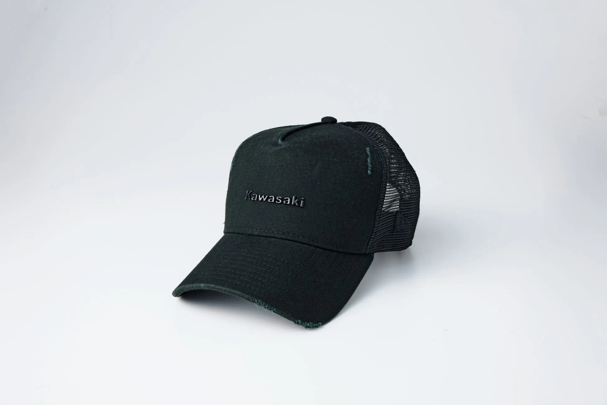 カワサキ NEW ERA ダメージロゴキャップ (黒)