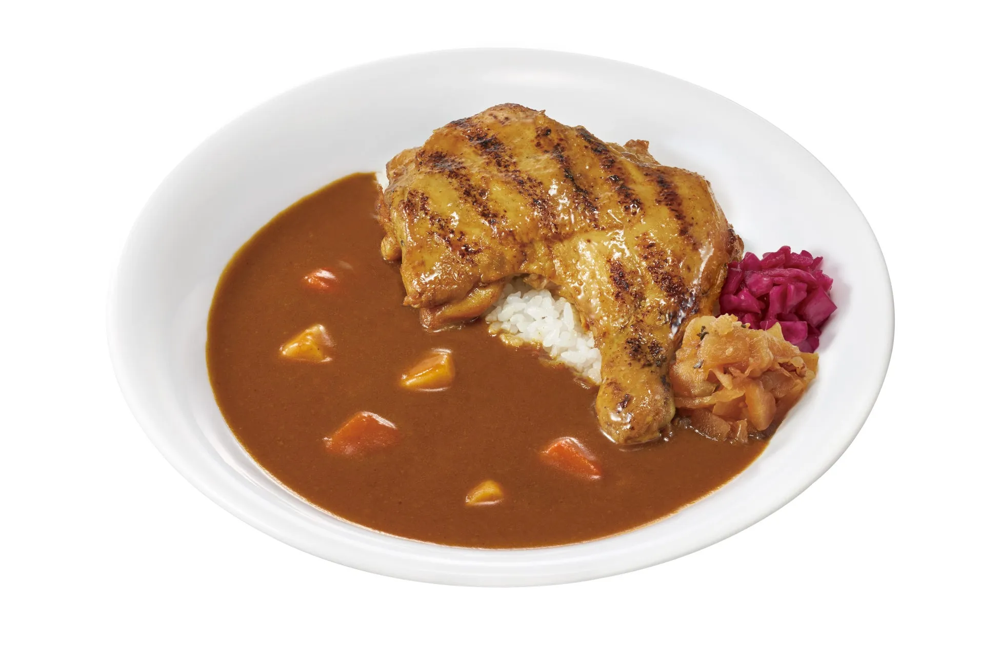 鶏肉のグリルが乗ったカレーライス