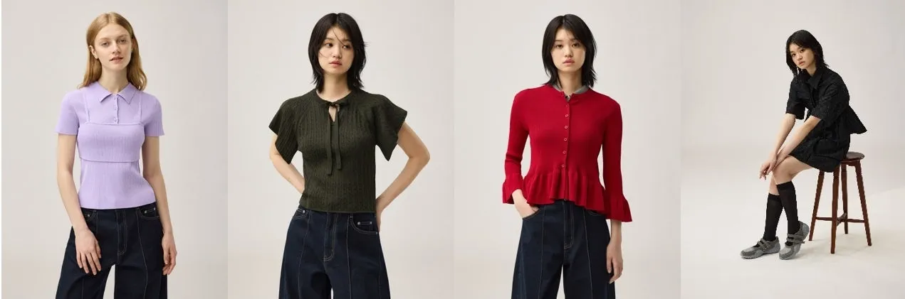 女性のファッションアイテムのポートレート写真