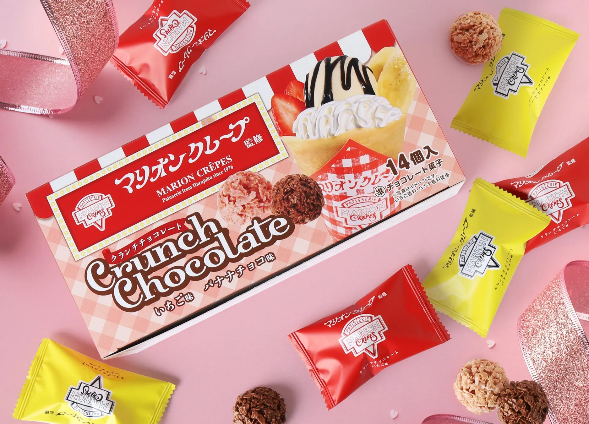 マリオンクレープ クランチチョコレート いちご味 バナナチョコ味