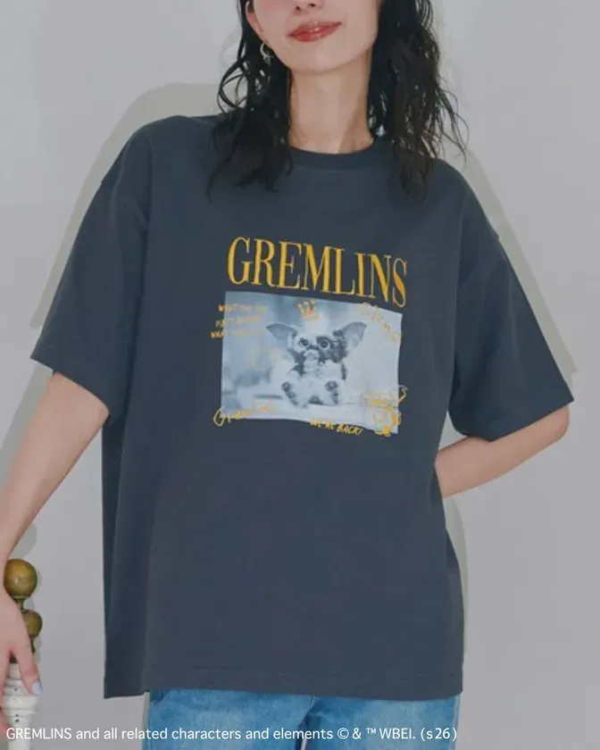 グレムリン ギズモ ラクガキ刺繍フォトT (女性モデル)