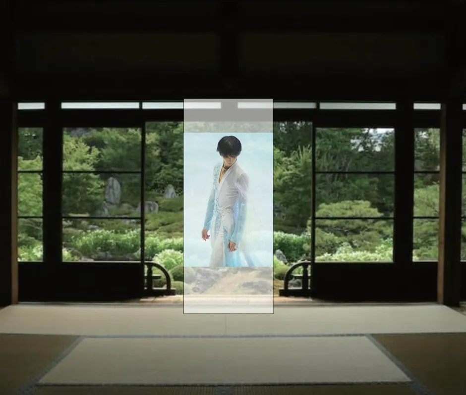 日本庭園に立つ羽生結弦さん